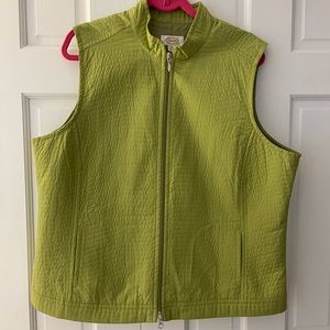 Talbots vest size XL pretty pea green